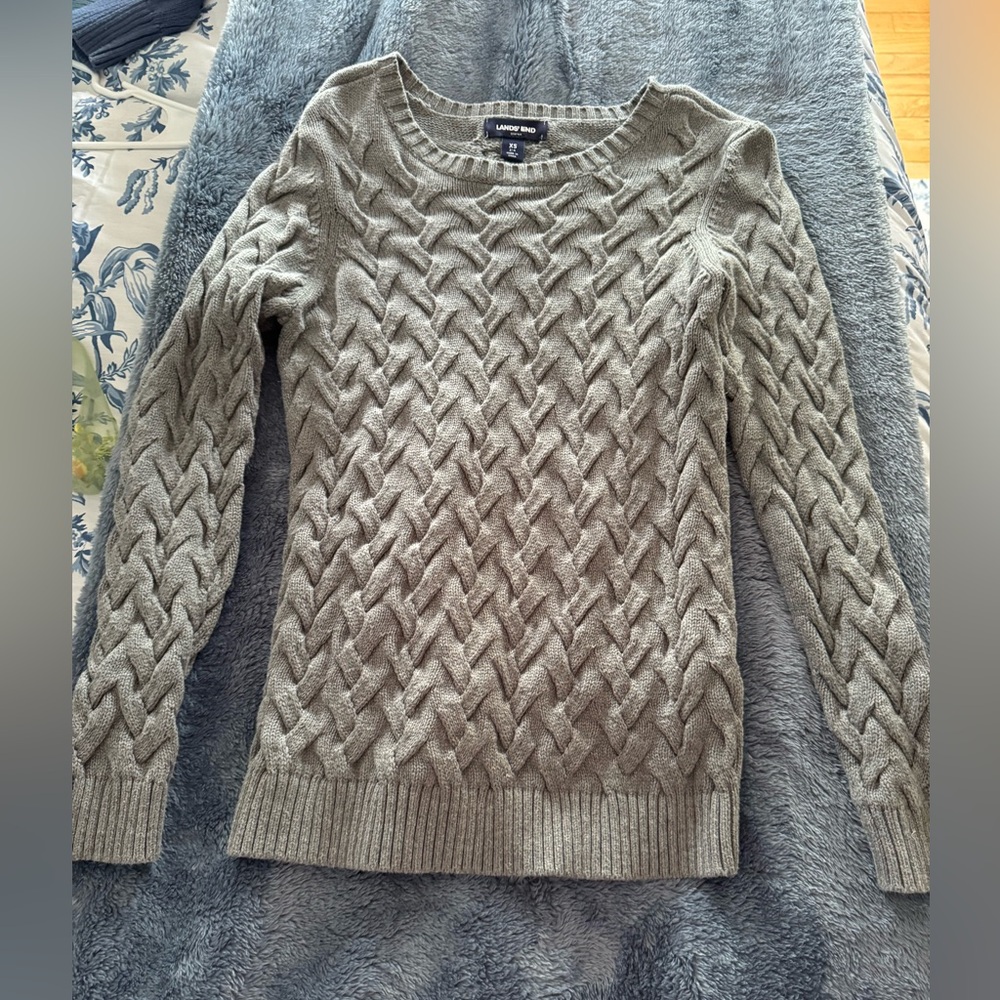 Lands Ends Grey Sweater